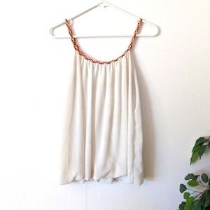 White Flowy Draped Top